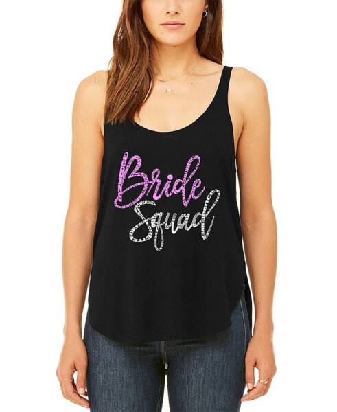 Women's Premium Bride Squad Word Art Flowy Tank Top