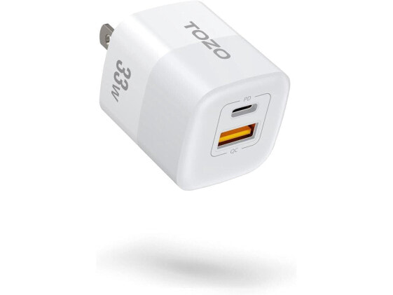 Tozo C3 33W GaN USB-C Dual Port PD and QC Compact Wall Charger - Black C3-BLK