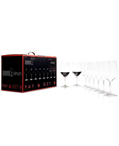 Vinum Cabernet/Sauvignon Wine Glasses, Buy 6 Get 8