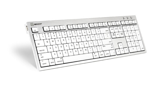 Logickeyboard SKB-CWMU-UK - Full-size (100%) - Wired - USB - Mechanical - QWERTY - Silver - White