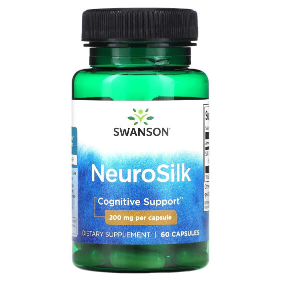 Витамины для улучшения памяти Swanson NeuroSilk, 200 мг, 60 капсул