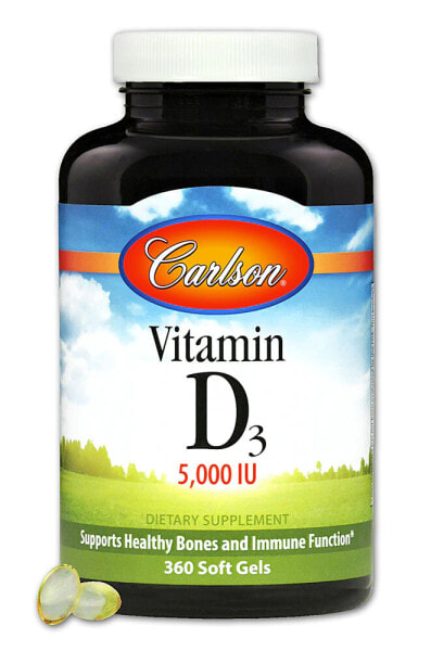 Carlson Vitamin D3 Витамин D3 5000 МЕ 360 гелевх капсул