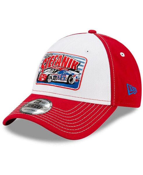 Бейсболка регулируемая New Era мужская White, Red Mike Stefanik NASCAR Зал славы Класс 2021 года Inductee 9FORTY