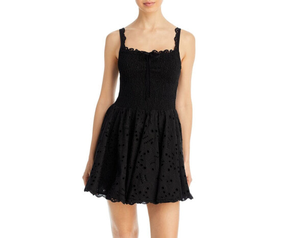 Charo Ruiz Ibiza Womens Lina Smocked Mini Dress Black Size Medium