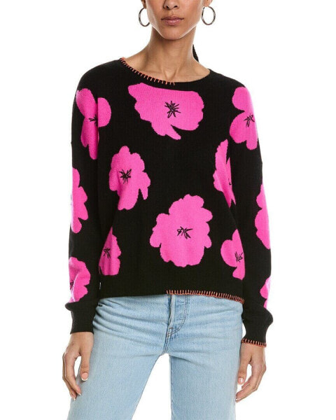 Brodie Cashmere Funky Floral Cashmere Sweater Women's