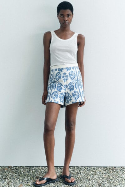 ZW COLLECTION EMBROIDERED BERMUDA SHORTS