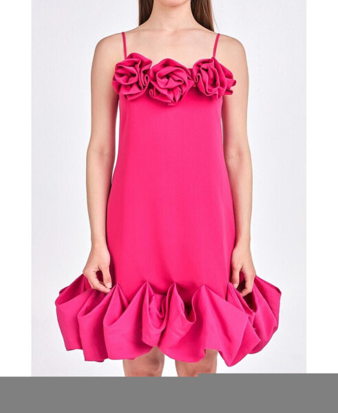 Women's Rose Bubble Mini Dress