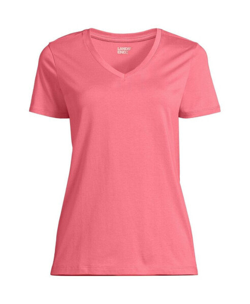 Petite Relaxed Supima Cotton Short Sleeve V-Neck T-Shirt