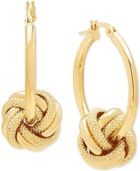 Love Knot Drop Earrings in 14k Gold