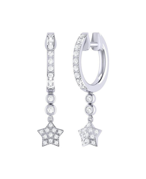 Серьги LuvMyJewelry Bezel Duo Diamond Hoop