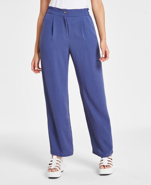 Juniors' Wide-Leg Pleated Pants