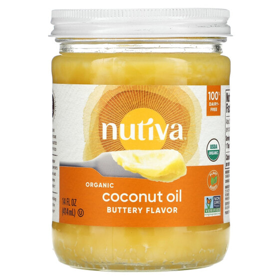 Масло кокосовое органическое Nutiva, Маслянистое, 414 мл