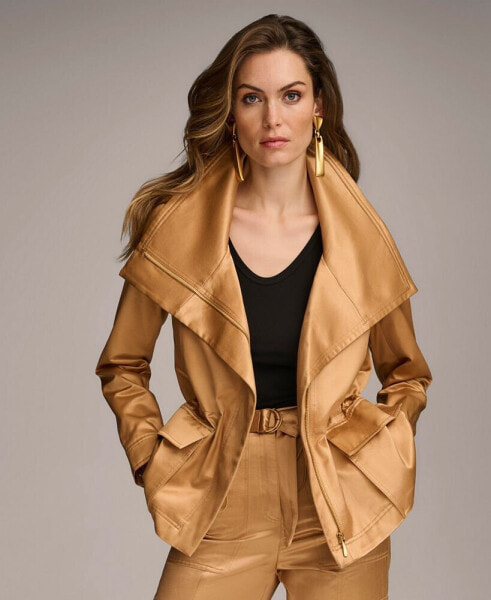 Women's Satin Zip-Front Jacket