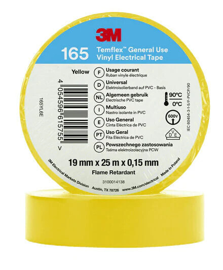 3M 7100184819 - 1 pc(s) - Yellow - PVC - 600 V - Blister - 25 m