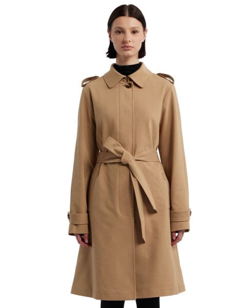 Women's Belted Water-Repellent Trench Coat