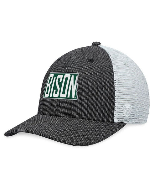 Men's Charcoal, White NDSU Bison Townhall Trucker Snapback Hat