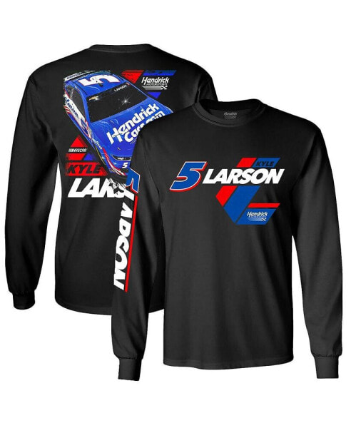 Men's Black Kyle Larson Car Long Sleeve T-shirt