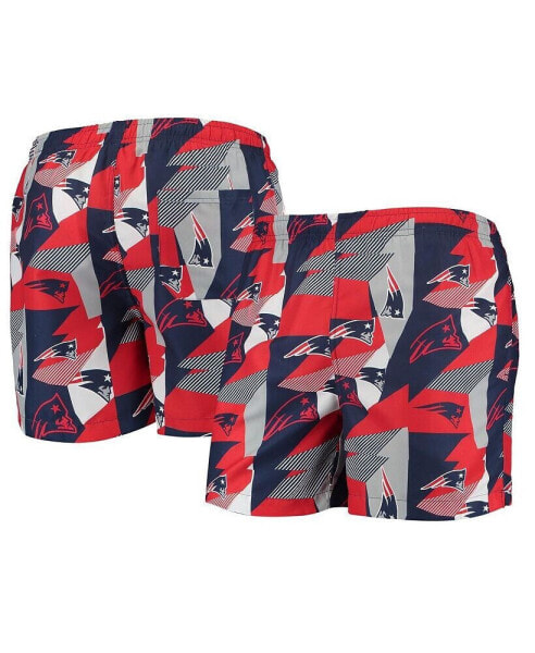 Плавки мужские FOCO с геометрическим принтом, цвета темно-синий и красный, New England Patriots