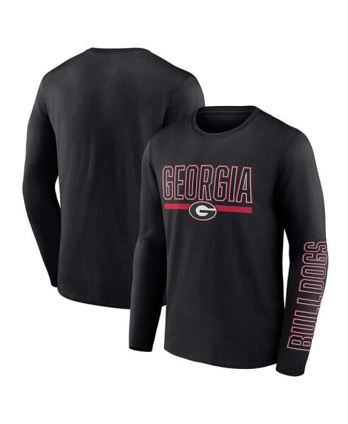 Men's Black Georgia Bulldogs Big and Tall Two-Hit Graphic Long Sleeve T-shirt