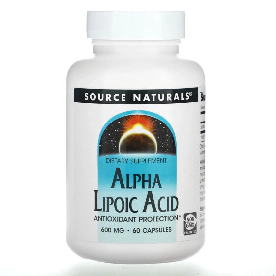 Антиоксидант Source Naturals Alpha Lipoic Acid, 600 мг, 60 капсул