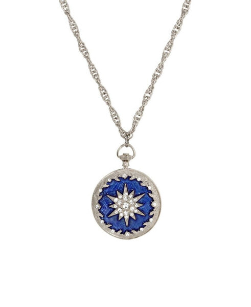 Enamel Crystal Star of Bethlehem Locket Necklace