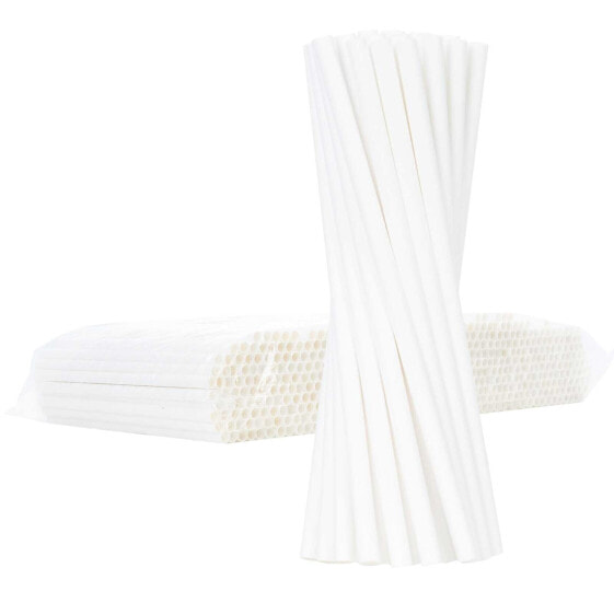 Paper straws BIO ecological PAPER STRAWS thick 8 / 205mm - white 500pcs.