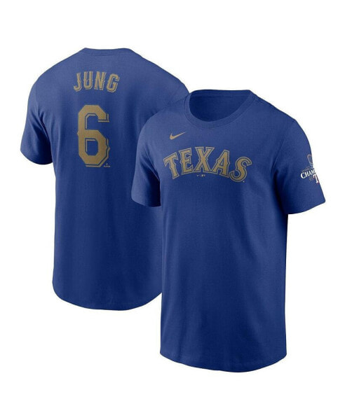 Men's Josh Jung Royal Texas Rangers 2024 Gold Collection Name Number T-Shirt