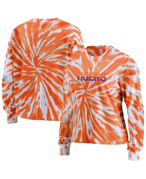 Women's Orange Clemson Tigers Tie-Dye Long Sleeve T-shirt