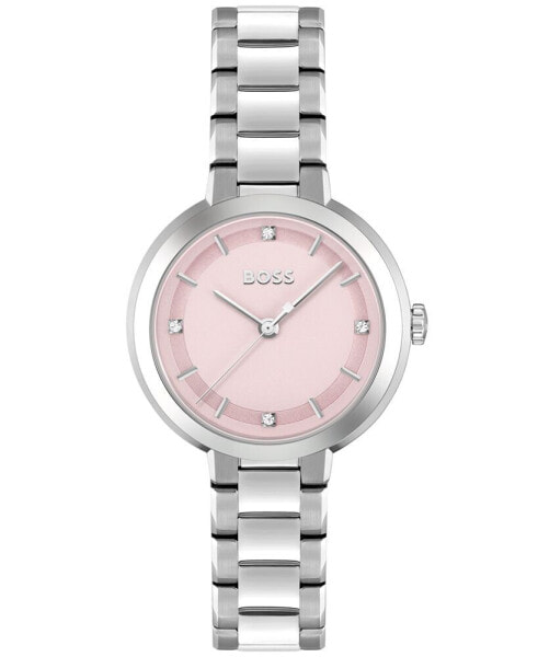 Часы и аксессуары Hugo Boss Женские часы Sena кварцевые из нержавеющей стали Silver-Tone 34 мм
