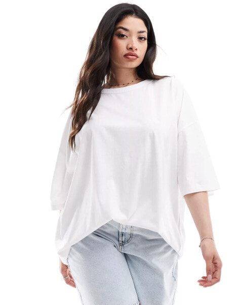 Yours oversized boxy t-shirt in white