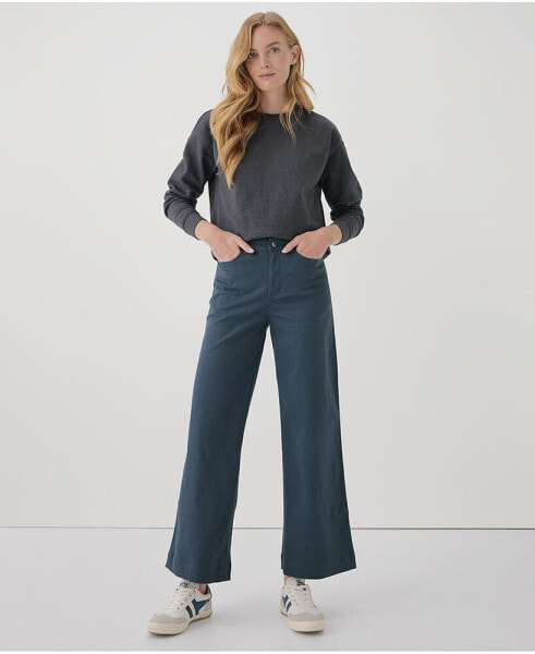 Women's Organic Cotton Stretch Twill Denim Wide Leg Pant