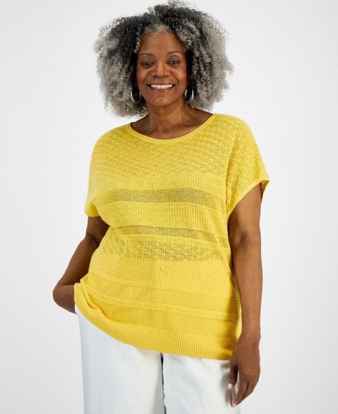 Plus Size Dolman-Sleeve Sweater, Created for Macy's