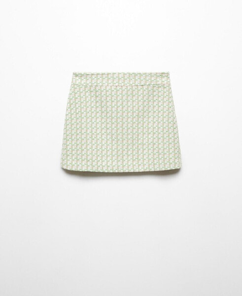 Women's Check Tweed Miniskirt