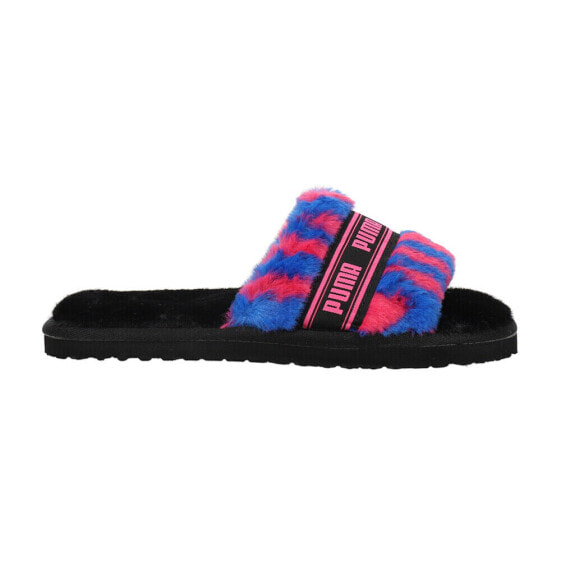 Puma Fluff Wild Slide Womens Black Casual Slippers 385276-02