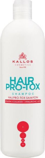 Kallos KJMN HAIR PRO-TOX Szampon do włosów z Keratyną, Kolagenem i Kwasem Hialuronowym 500 ml