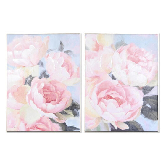 Картина DKD Home Decor 60 x 3,5 x 80 cm 60 x 3 x 80 cm Цветы романтик (2 штук)