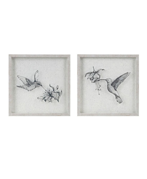 Humming Birds 2-Pc. Framed Graphics Wall Art Set