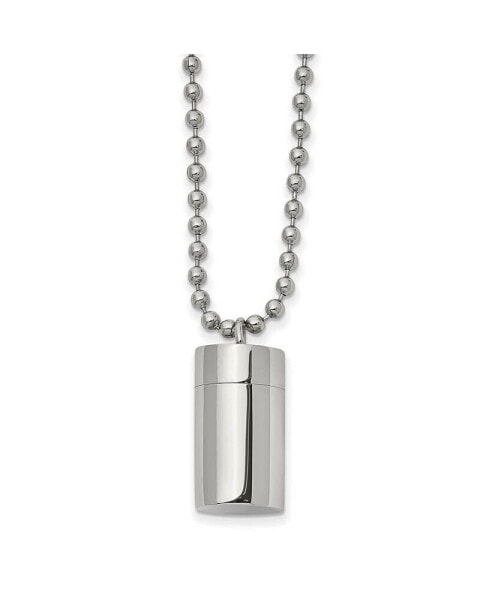 Polished Capsule that Opens on a Ball Chain Necklace