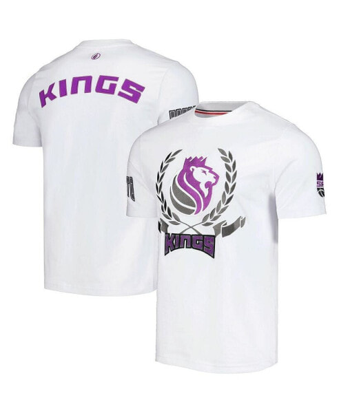 Men's and Women's White Sacramento Kings Heritage Crest T-shirt