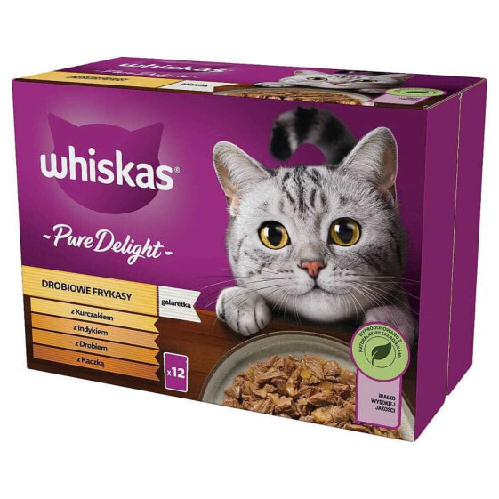 WHISKAS Pure Delight Poultry Duck Turkey Chicken 12x85g Wet Cat Food