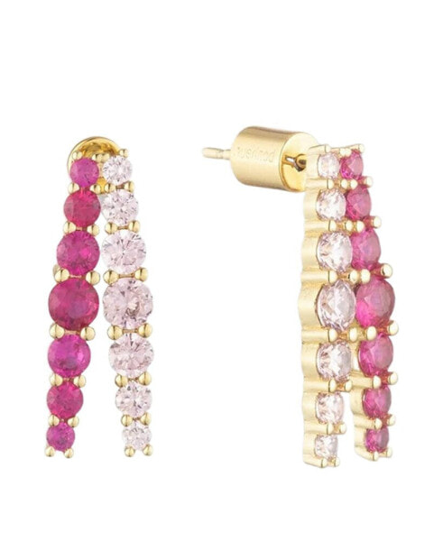 Seraphine Pink Crystal Half Hoop Earrings