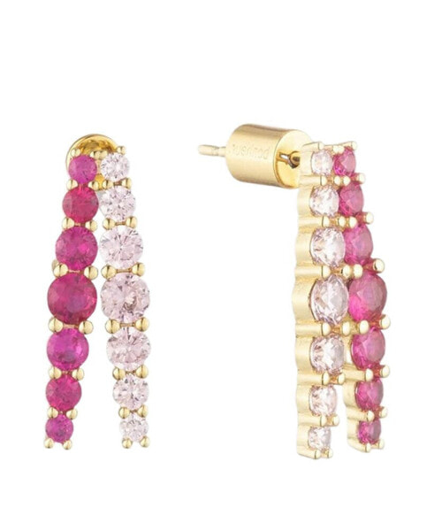 Серьги BONHEUR JEWELRY Seraphine Pink Crystal