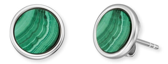 Silver earrings with green malachite ERE-ML-ST