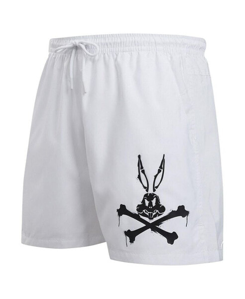 Men's White Looney Tunes Bugs Bunny Melted Skeleton Shorts