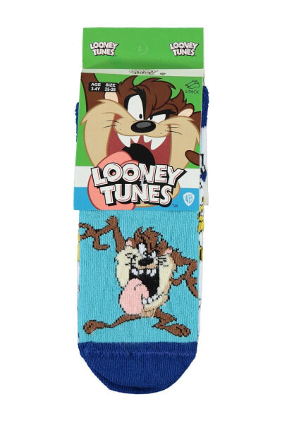 Lonney Tunes Erkek Çocuk 2'li Patik Çorap 3-11 Yaş Mavi