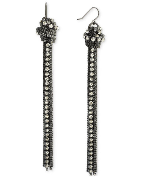 Pavé & Chain Tassel Linear Drop Earrings, Created for Macy's