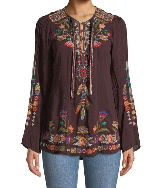 Johnny was Free Spirit Embroidered Georgette Blouse - C14818