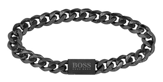 Браслет стильный черный для мужчин Chain Link 1580145 от Hugo Boss