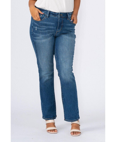 Plus Size High Rise Straight Jeans