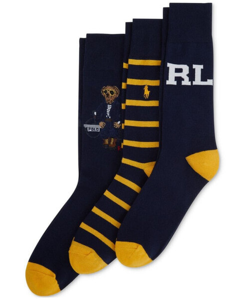 Men's 3-Pk. Denim Bear Slack Socks Gift Set